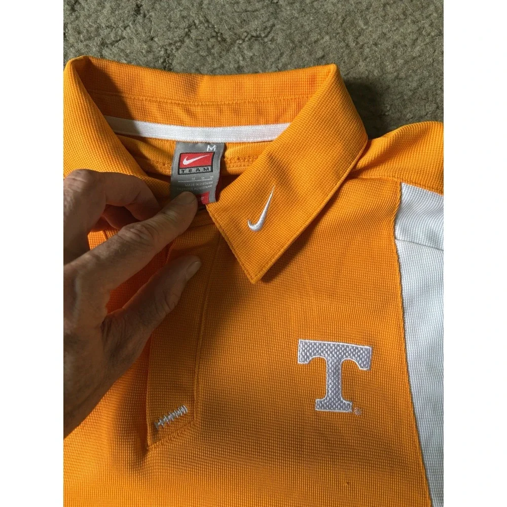 Nike Tennessee Volunteers Mens M Polo Shirt Orange White Power T Golf Jersey